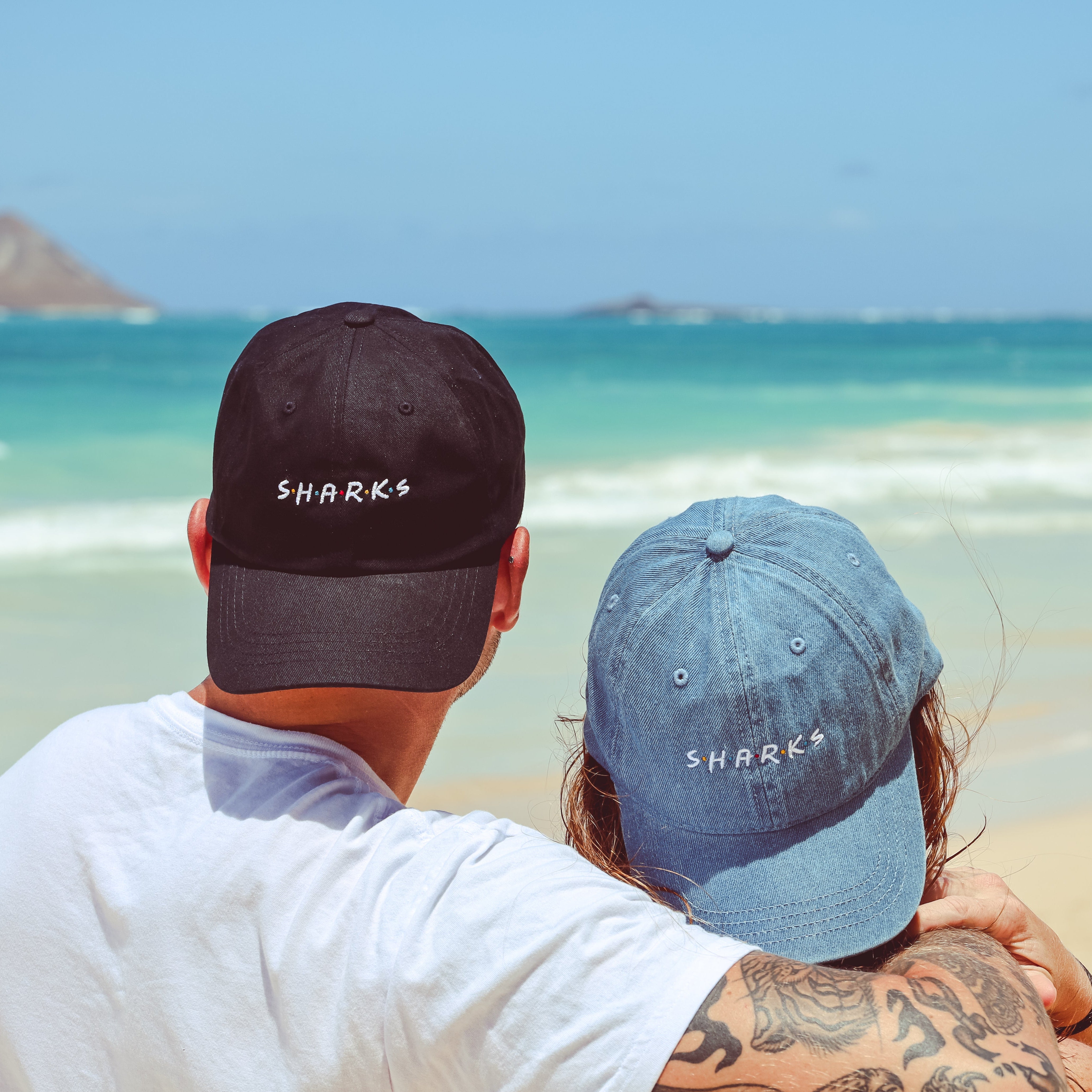 Sharks are Friends Dad Cap