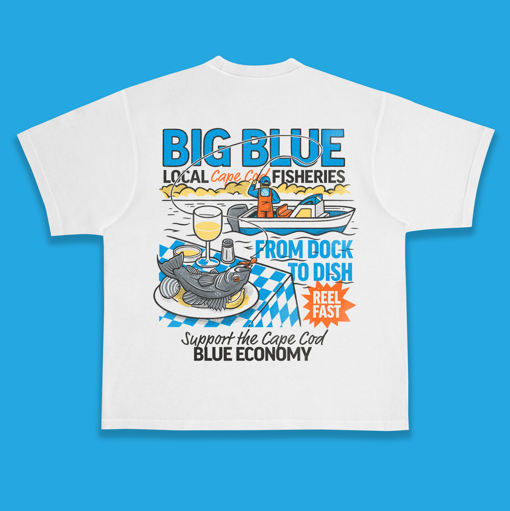Big Blue Charter Tee Shirt – Cape Clasp