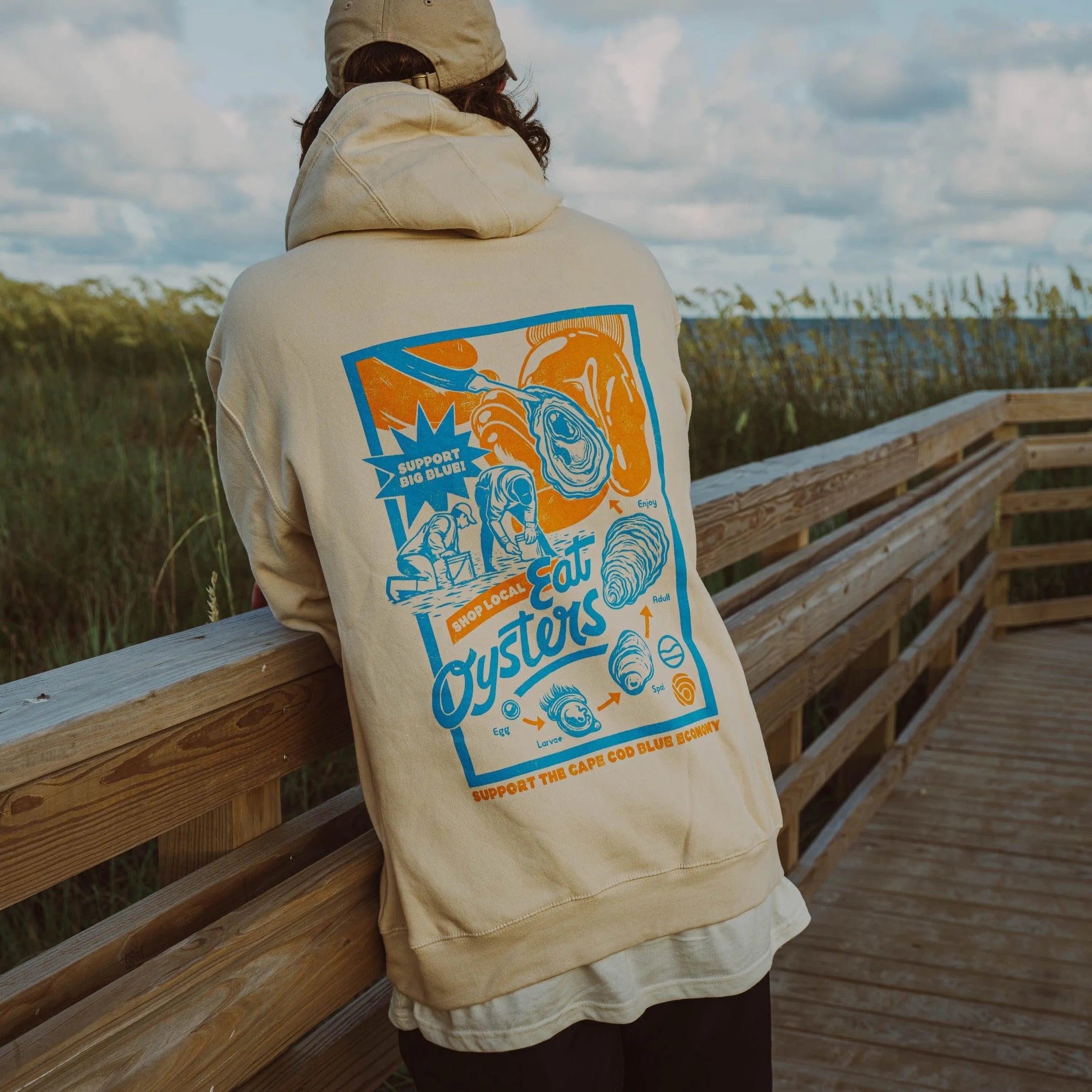 Support Big Blue Hoodie - Cape Clasp