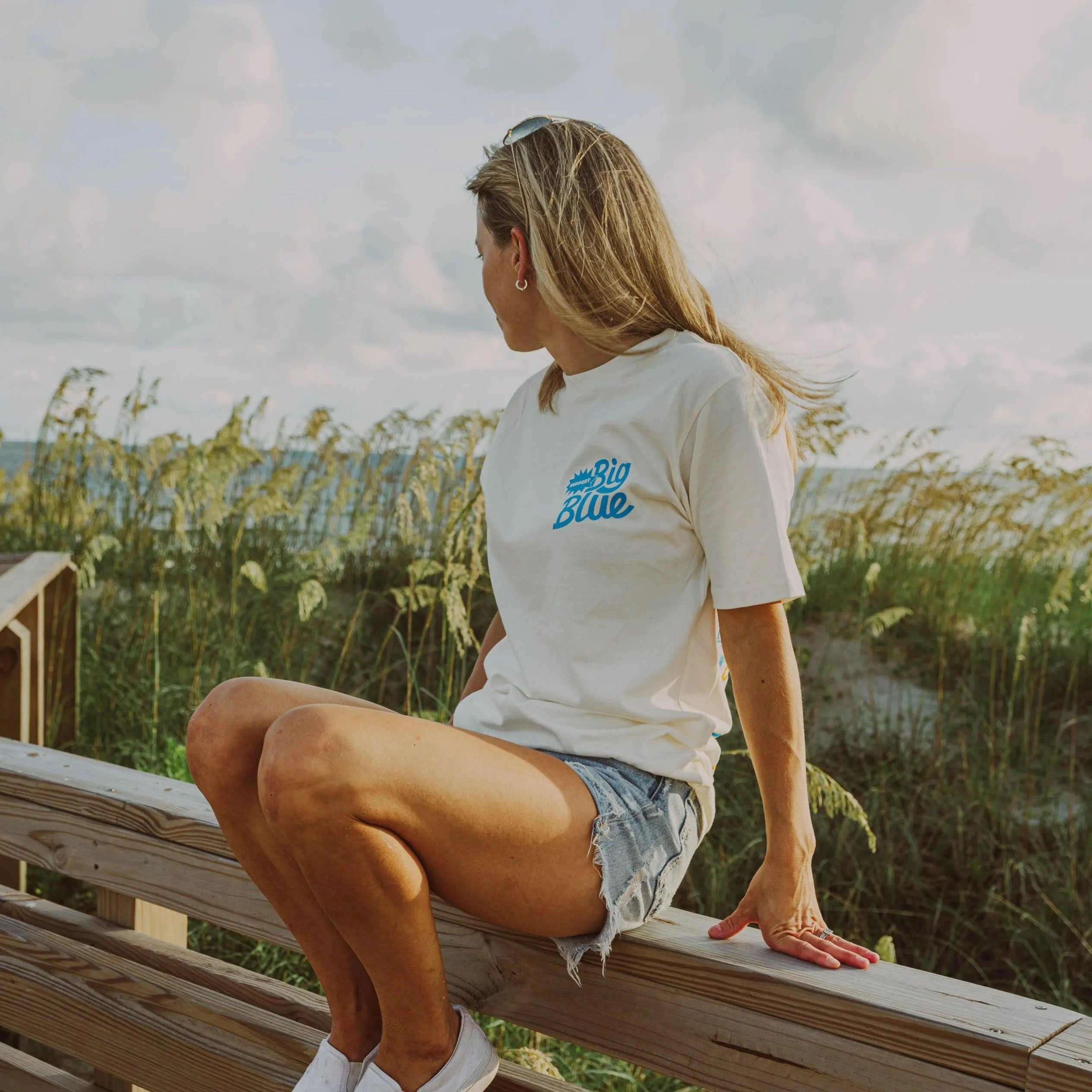 トップス RANDY HANG White Blue Larry Tee - Light Blue | Hang Ten