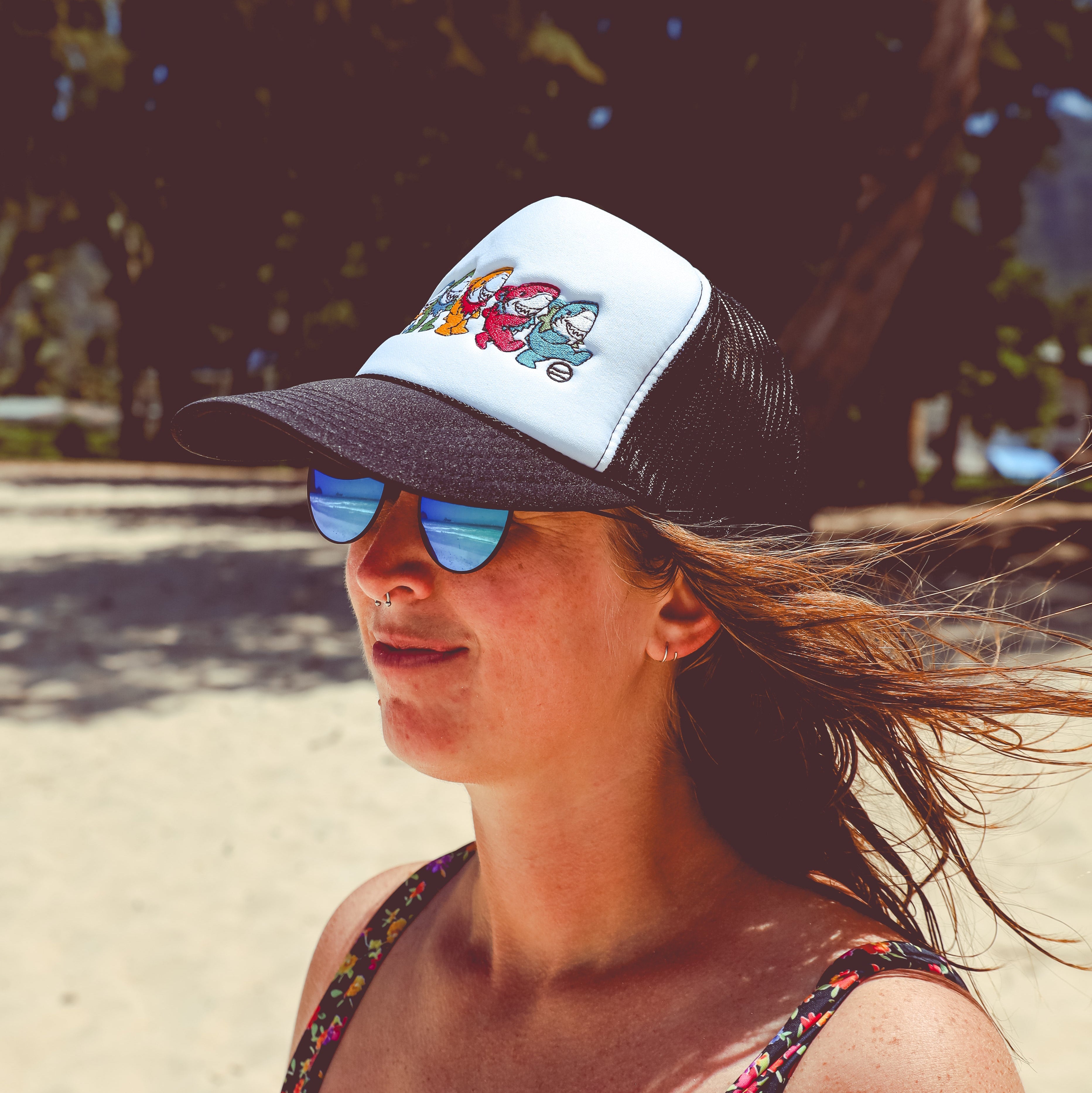 Dancing Sharks Foam Trucker Hat