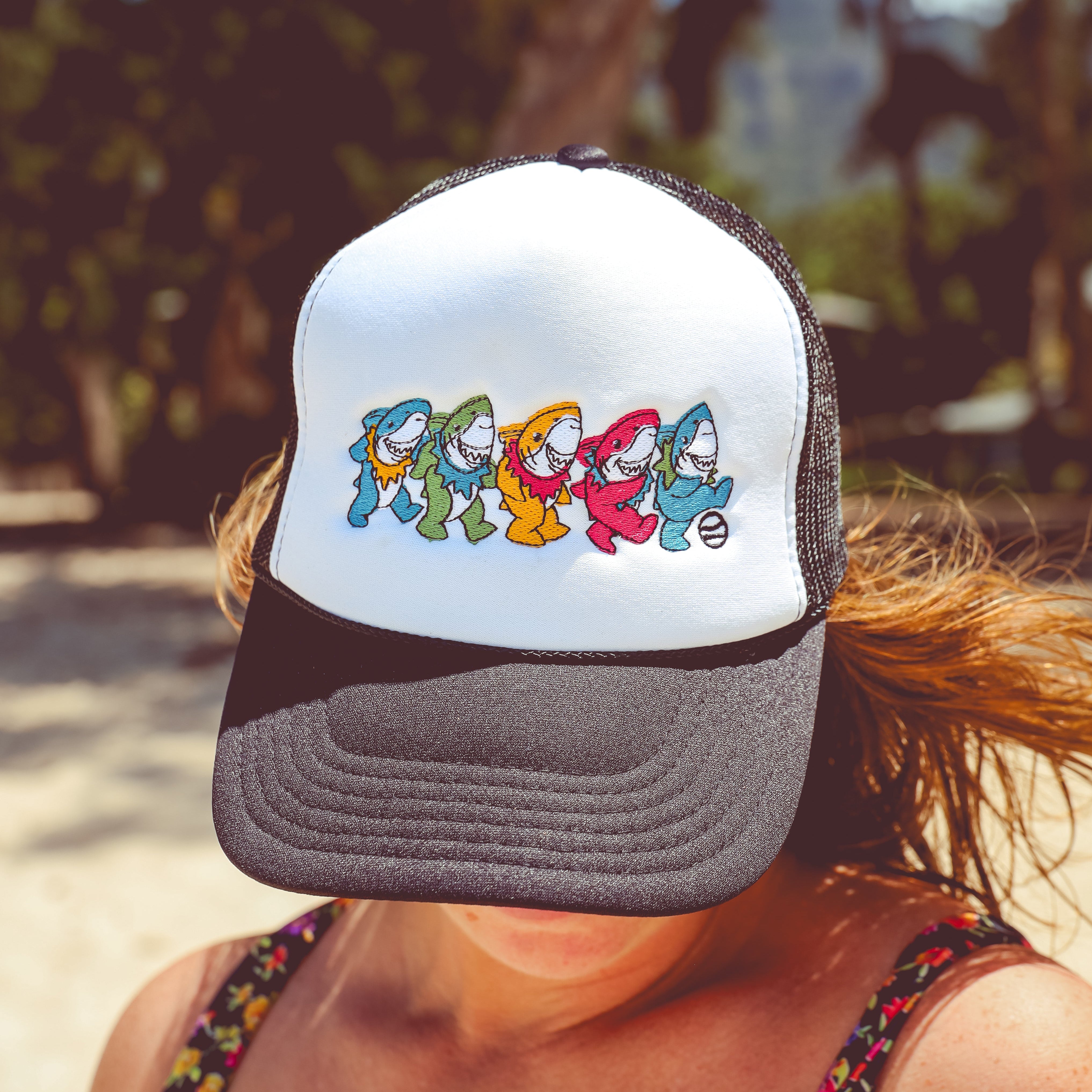 Dancing Sharks Foam Trucker Hat