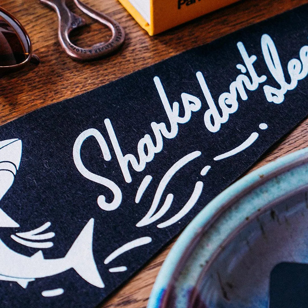 Sharks Don't Sleep Pennant - Cape Clasp