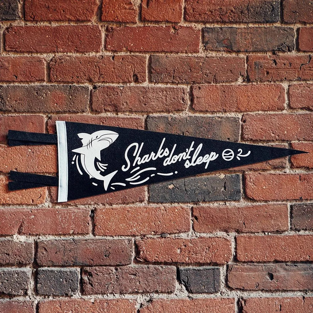 Sharks Don't Sleep Pennant - Cape Clasp